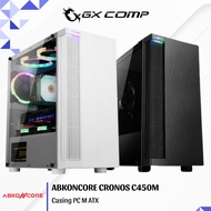 Abkoncore C450M Black & White Free 1 fan | M-atx PC Case | Gaming CPU Case