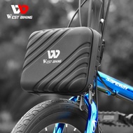 WEST BIKING Folding Bicycle Bag Hard Shell Waterproof Bike Front Bag Reflective Foldable Bike Cycling Bag