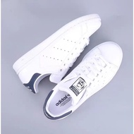 hitam putih a-das stan smith men's and women's sneaker shoes full color white lis black plain import latest import material kulis premium sole bottoms soft lightweight