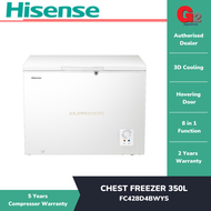 HISENSE (READY STOCK +AUTHORISED DEALER ) CHEST  FREEZER 350L FC428D4BWYS - HISENSE WARRANTY MALAYSI