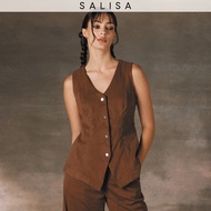 SALISA - VEST PF24 Suede Brown เสื้อเวสต์ทำงาน