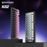 APAYADO K82 75% Mechanical Keyboard Hot Swappable RGB Gaming Keyboard with Knob Detachable Cable Blu