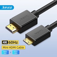 Jasoz Mini HDMI เป็น HDMI สายเคเบิล ตัวผู้ เป็น ตัวผู้ 1080P สาย HD Mini HDMI to HDMI Cable 4K 60Hz HDMI Adapter Cable for Tablet HDTV Camera
