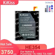 KiKiss Mobile Phone Battery For Nokia 9 PureView TA-1082 TA-1087 ,HE354 3750mAh Batteries ,with Tool