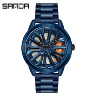 Sanda Fashion Pioneer Car Lover Cool Spinning Hub Racing Style Quartz Watch Style Luxury Watch SDG10