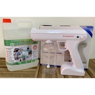 【READY STOCK】800ML Handheld Wireless Nano Spray Disinfectant Gun Atomizer Fogging Disinfection Sprayer + 5L Sanitizer