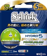 Schick 5層刃 HYDRO5 Premium 替換刀片 8入組（附贈2顆AAA鹼性電池）男士刮鬍刀