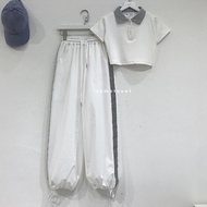 SET QUẦN JOGGER PHẢN QUANG + CROP PETTER