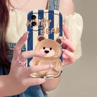 Cartoon Casing hp Oppo A17 A17k A16 A16s A54s A5s A12 A9 A3S A54 A1K A7 A77s A16K A16E A57 2022 A15 A15s A52 A92 A31 A53 Reno 8T 5F Teddy bear and Lotso 3D Soft TPU Phone Case Cover PengKe