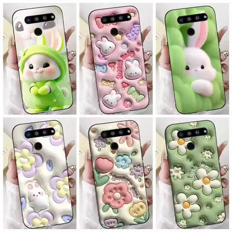 Cartoon Painting Phone Case For LG V50 V50s V40 ThinQ Shockproof Back Cover LG V30 Plus Luxury Flowe