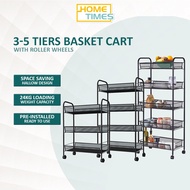 3 4 5 TIERS Kitchen push fruit storage baskets trolley Utility Rolling carts with wheels