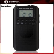 BUR_ HRD-104 Mini Portable Digital LCD Display Dual Band AM FM Stereo Radio Receiver