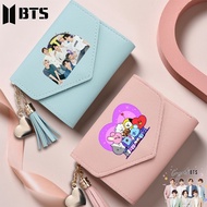Korean BTS Wallet Short Tassel Wallet Coin Purse Card Holder