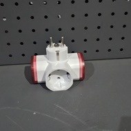 Mikotek 3-Plug Grounded T-Plug Extension Plug Socket Plug Extension Socket