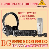 BEHRINGER U-PHORIA STUDIO PRO COMPLETER RECORDING/ PODCASTING BUNDLE WITH UMC-202HD, C-1 MIC