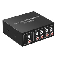 (MYTO) 1 Piece 4 Ports Bi-Directional Audio Switcher Box Audio Rotary Switch Plug Play Audio Splitte