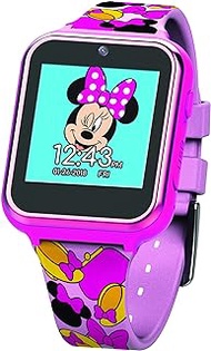 Accutime Kids Disney Minnie Mouse Pink Educational, Touchscreen Smart Watch Toy for Girls, Boys, Toddlers - Selfie Cam, Learning Games, Alarm, Calculator, Pedometer and More (Size: 40mm), Pink, 40mm,