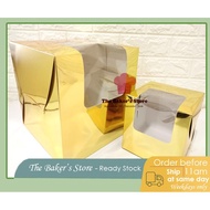 6inch Gold box with window for cake dessert jelly packaging