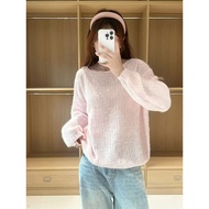 Sweater with Waxy Sequins - Casual Fall Top