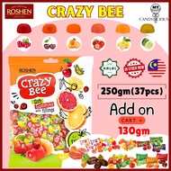250+130gm ROSHEN Candy Crazy Bee Jelly Gula-Gula Viral Gummy Halal Candy Crazy Bee Candy Honey Jelly