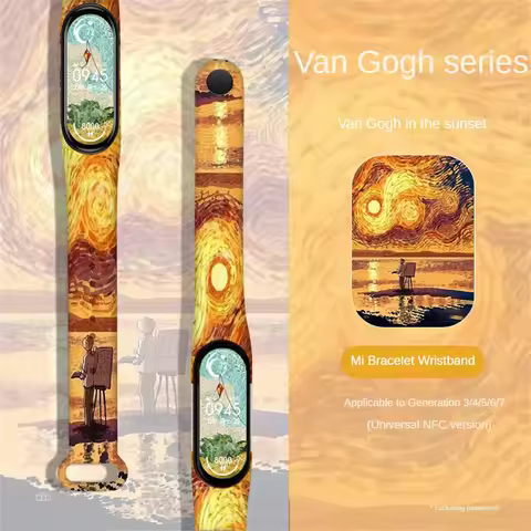 Watch Strap For Xiaomi Mi Band 5 6 7 Soft TPU Replacement Smart Watch Bands Universal Printing Sport