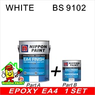 WHITE BS 9102 ( 1L ) EA4 FINISH EPOXY PAINT NIPPON PAINT 1 SET FOR FLOOR / STEEL / CERAMIC / INTERIOR / EXTERIOR