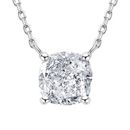 Sterling Silver Diamond Necklaces for Women, 2ct-9Ct Lab Synthetic Diamond Pendant White Gold Plated