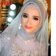 Beaded bridal veil, pearl sequin hijab bridal veil, graduation veil, religious study veil, mother-in