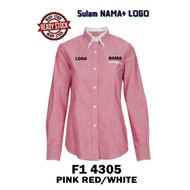 BAJU KORPORATE PINK RED/WHITE LENGAN PANJANG F1 4305 jenama oren sport