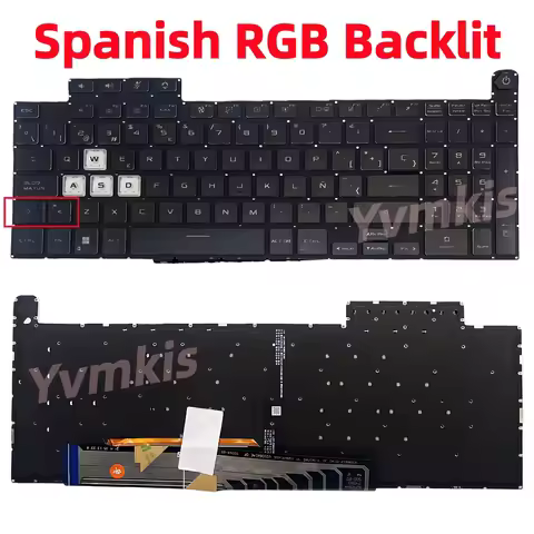 Spanish/SP RGB Backlit Keyboard for ASUS TUF 3 Gaming F15 FA507 FA507R FX507 FX507ZC FX517 FX517Z FX