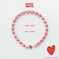 Pink Opal Stone Necklace 12 Mm.