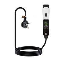 Car Portable EV Charger PHEV Car Charger Adapter 5m Wallbox Digital UK Socket EU TYPE2