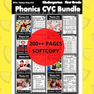 (PDF) kindergarten phonics worksheets : CVC fluency 8 bundle SOFTCOPY