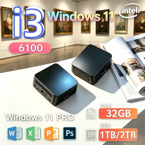 Laptop Compact I3-6100 Mini PC Low Noise Daily Work Entertainment Device