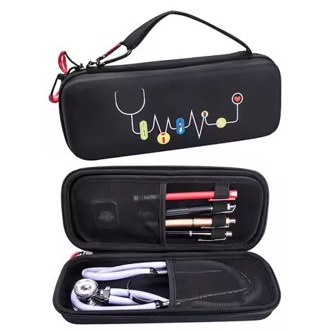 Double Layer Hard EVA Portable Stethoscope Carrying Storage Case Bag Pouch Cover for 3M Littmann /MD