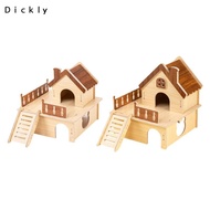 Dickly Wood Hamster House Hamster Hut Habitat Decor for Gerbils Syrian Hamsters