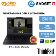 LENOVO THINKPAD WORKSTATION P16S GEN5 21XE000BMA LAPTOP (CU7-366H, 32GB, 1TB SSD, 16" WUXGA, RTX PRO
