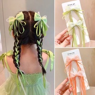 hair clip ribbon hairnet with ribbon hair ribbon for woman Children Super Fairy Bow Streamer Hairpin