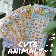 [SG] PVC Waterproof Cute Animals Sticker Sheet Waterproof  Gift Ins Dinosaur Bear Cat Fox Shiba Red 