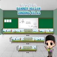 🌼1 DAY SHIP🌼 Banner Dinding Kelas Bawah Whiteboard / Papan Kenyataan - KECERIAAN KELAS PAK-21 / TEBA