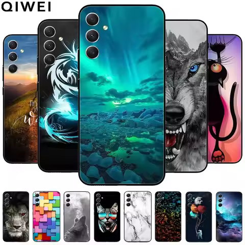 For Samsung A54 5G Case Wolf Lions Black TPU Soft Silicone Coque for Samsung Galaxy A54 A34 A55 Phon