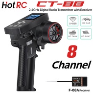 NEW HotRC CT-8B 8CH Radio Transmitter 2.4GHz with F-08A Receiver For RC Car Boat Robot
