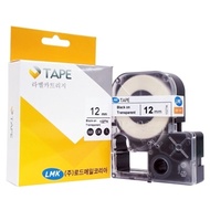 LMK label printer label tape transparent label paper 12ZTK (transparent background/black text)