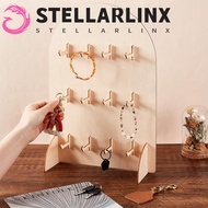 STELLARLINX Earring Display Rack, Detachable Wooden Jewelry Storage Rack, Multifunctional Arch 3 Lay
