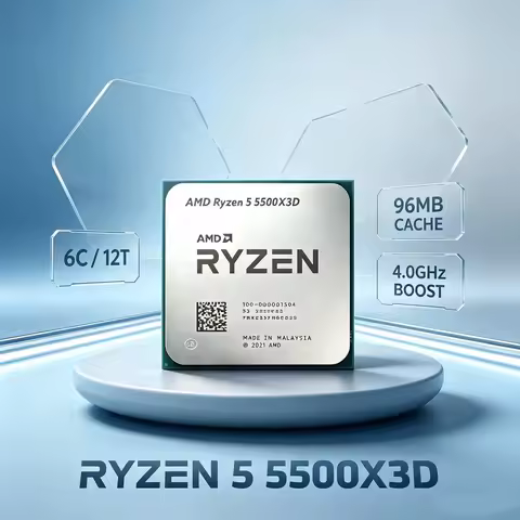 AMD Ryzen 5 5500X3D R5 5500X3D Gaming Desktop Processor AM4 CPU 6-Core 12-Thread No Cooler