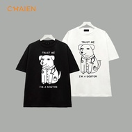 T-Shirt Printed "TRUST ME I'M A DOGTOR" - unisex BLACK, WHITE T-shirt.