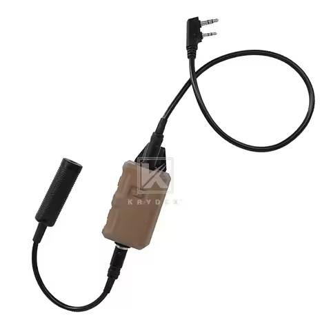KRYDEX FCS V20 PTT Adaptor fits For Comtac III RAC Radio Connector Tactical Headset