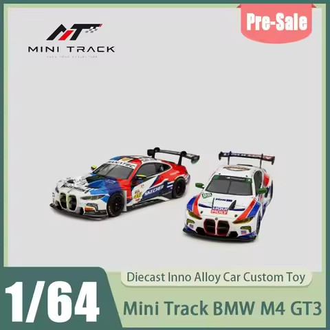 Mini Track Mt 1:64 Bmw M4 Gt3 Red Bull Livery Gt Race Car Limited 999pcs Number 3 4 46 96 Diecast Al
