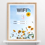 Template Digital Print Signage WiFi Deco Wall Home Homestay Hotel A4 Size Canva Fill Username Passwo