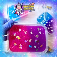 Unicorn slime galaxy with unicorn &amp; star holo springkle // galaxy slime unicorn